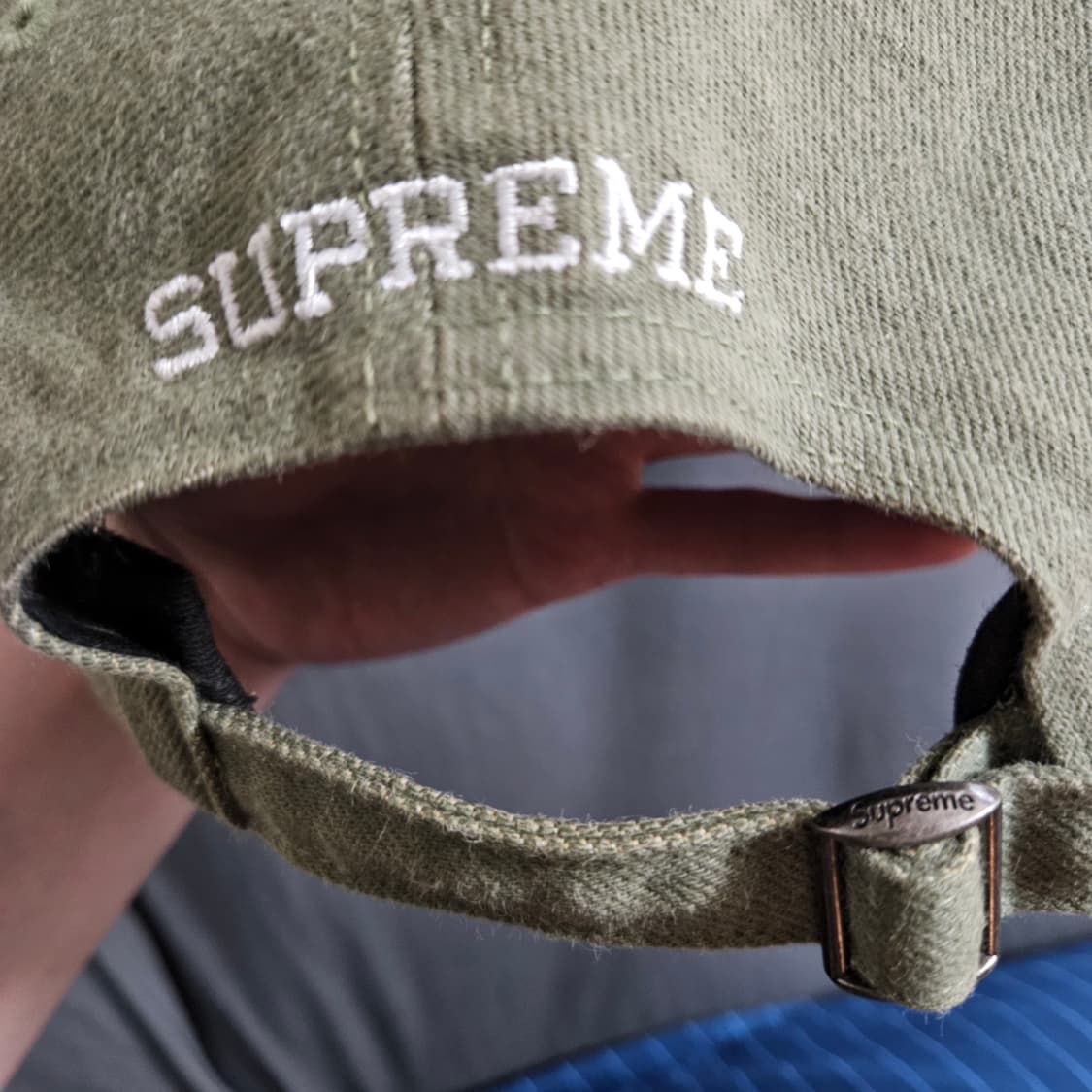 22ss 슈프림 케블라데님 s로고 6패널 캡 올리브 상품이미지2