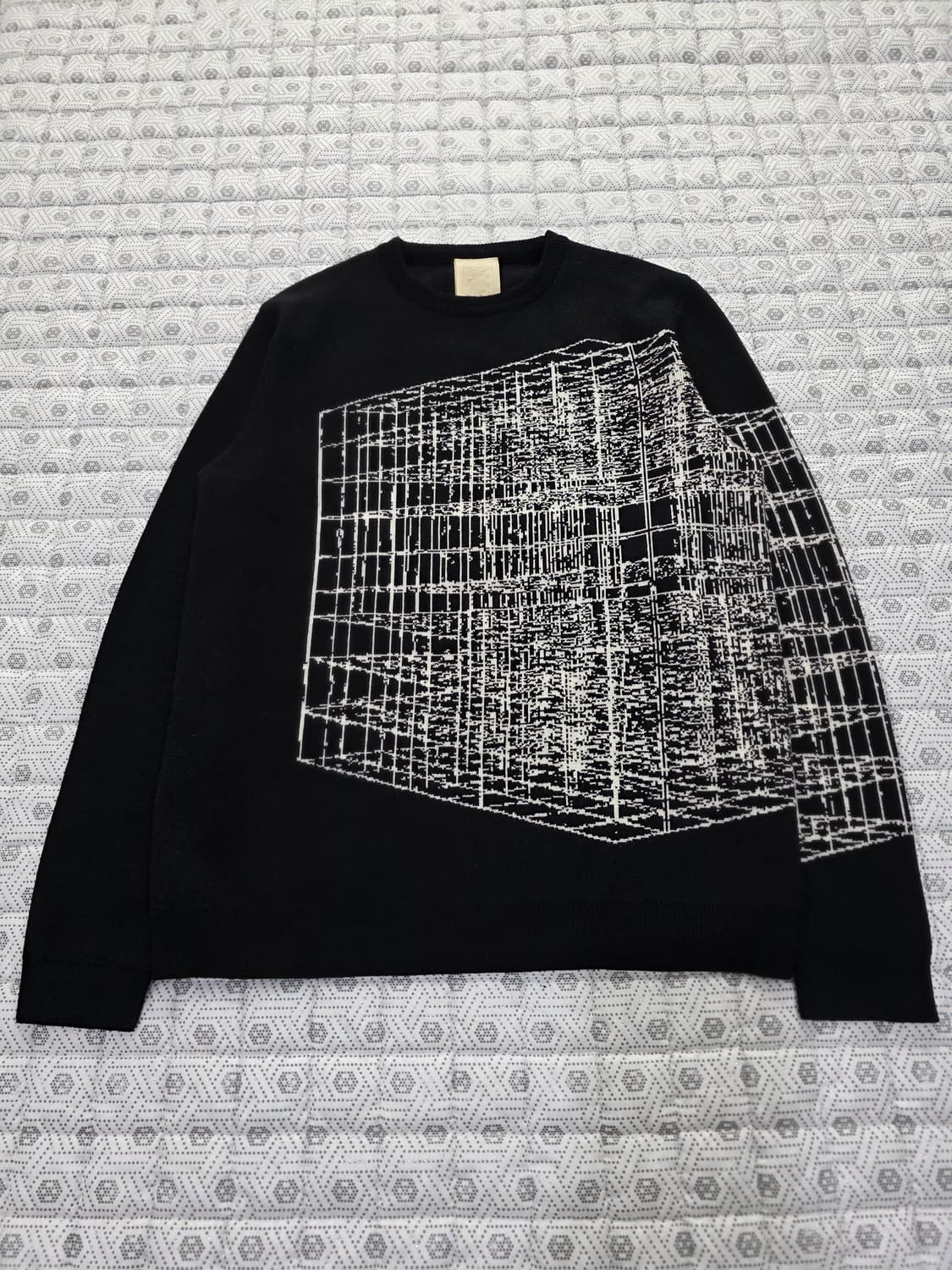 우영미 블랙 프린트 니트 스웨터 100 상품이미지1