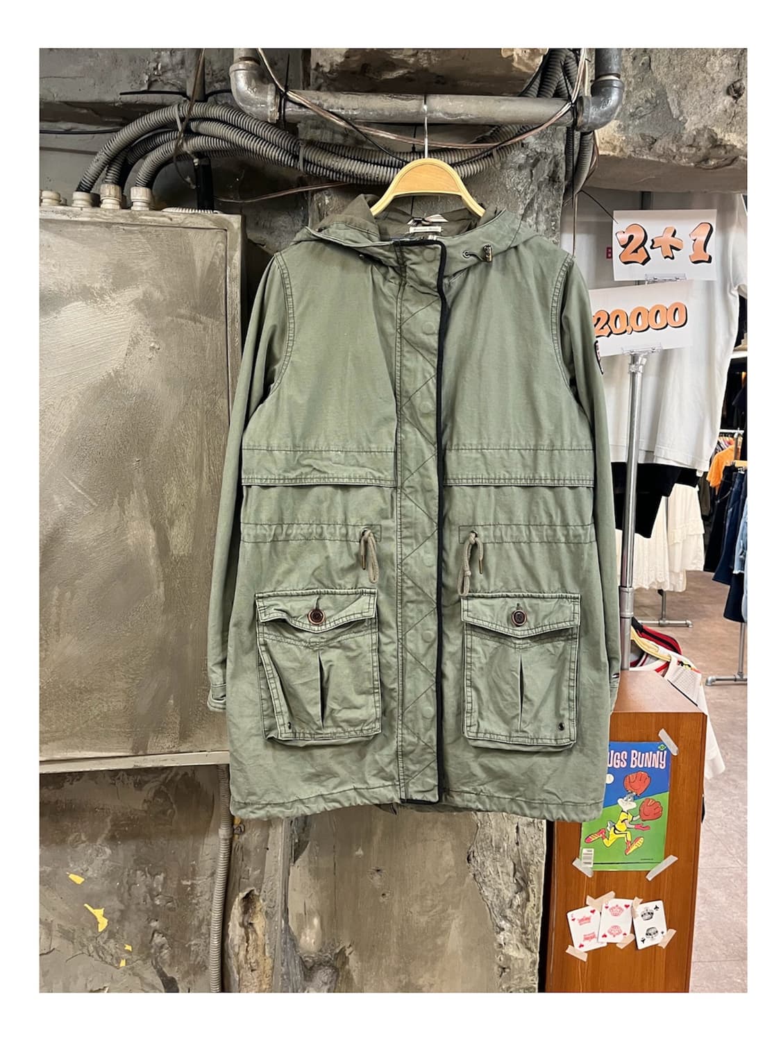 타미힐피거 후드 야상 자켓 카키 S #csz3915 상품이미지1