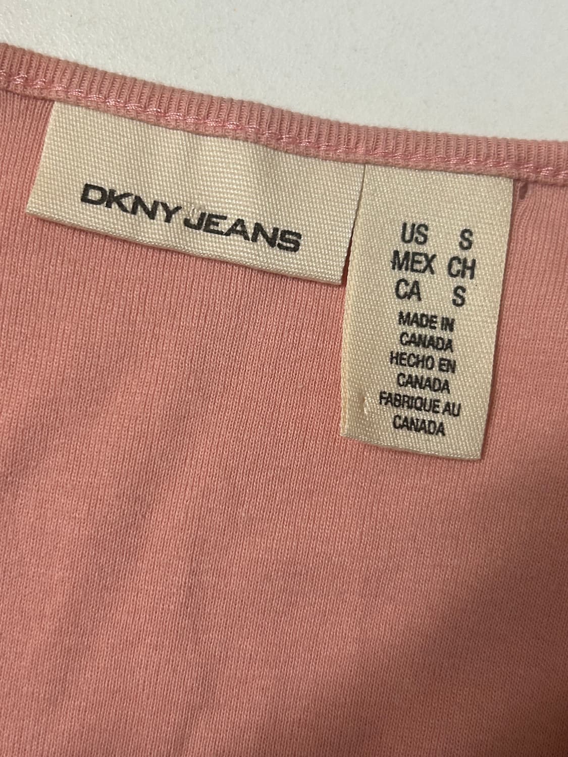 Dkny jeans 코랄핑크 로걀탑 슬리브리스 팝갸루 상품이미지3
