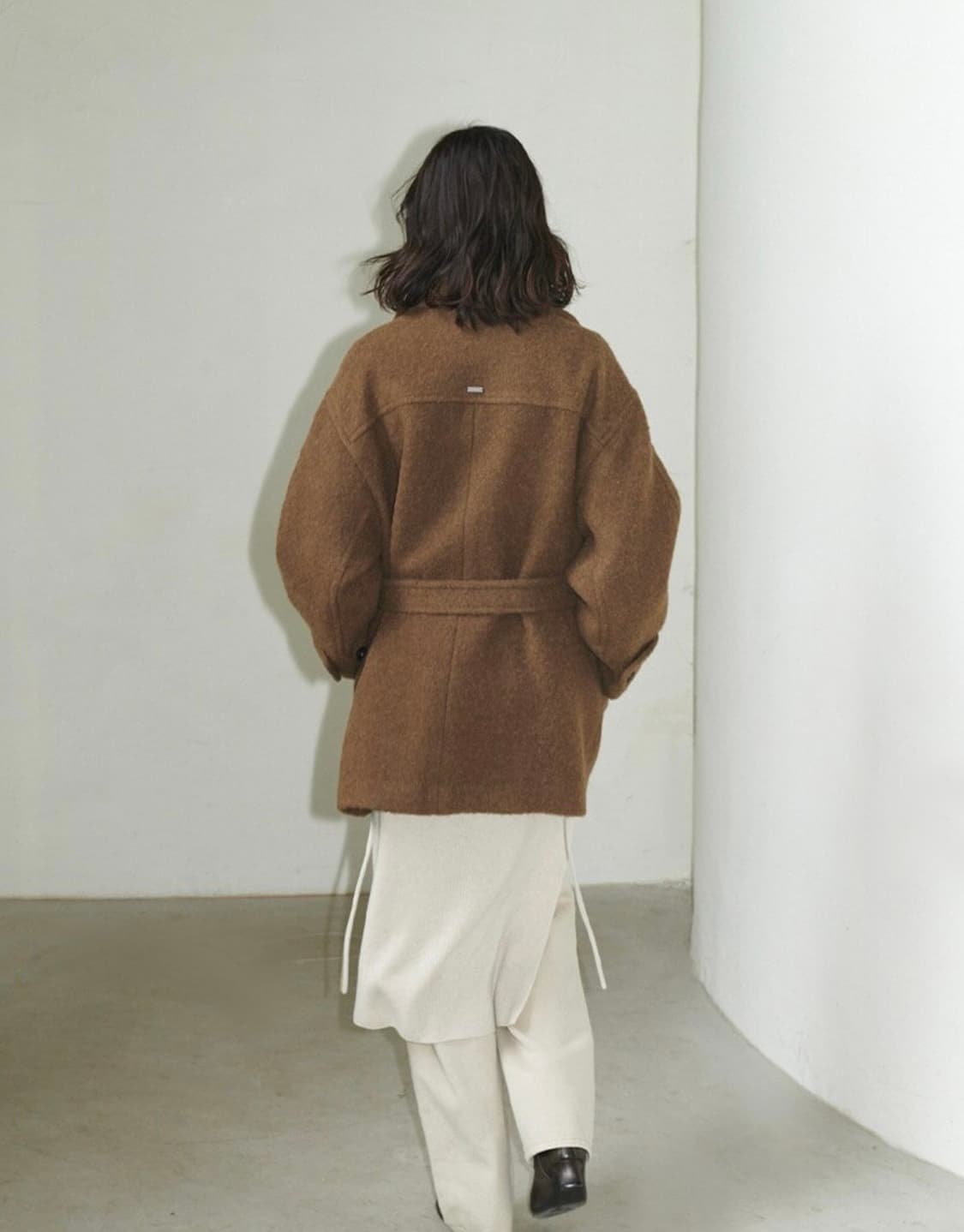 루에브르 알파카 부클 벨티드 코트 브라운 상품이미지7