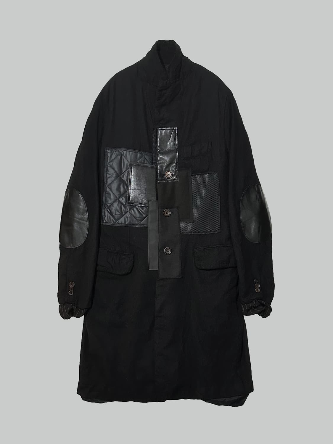 준야 와타나베 23aw 축융 울 패치워크 코트 상품이미지2