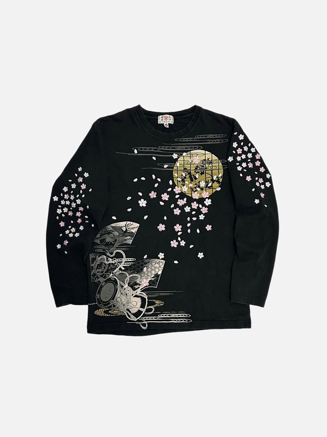 華鳥風月 오리엔탈 기모노 벚꽃 자수 롱슬리브 긴팔티셔츠 일본빈티지 상품이미지4