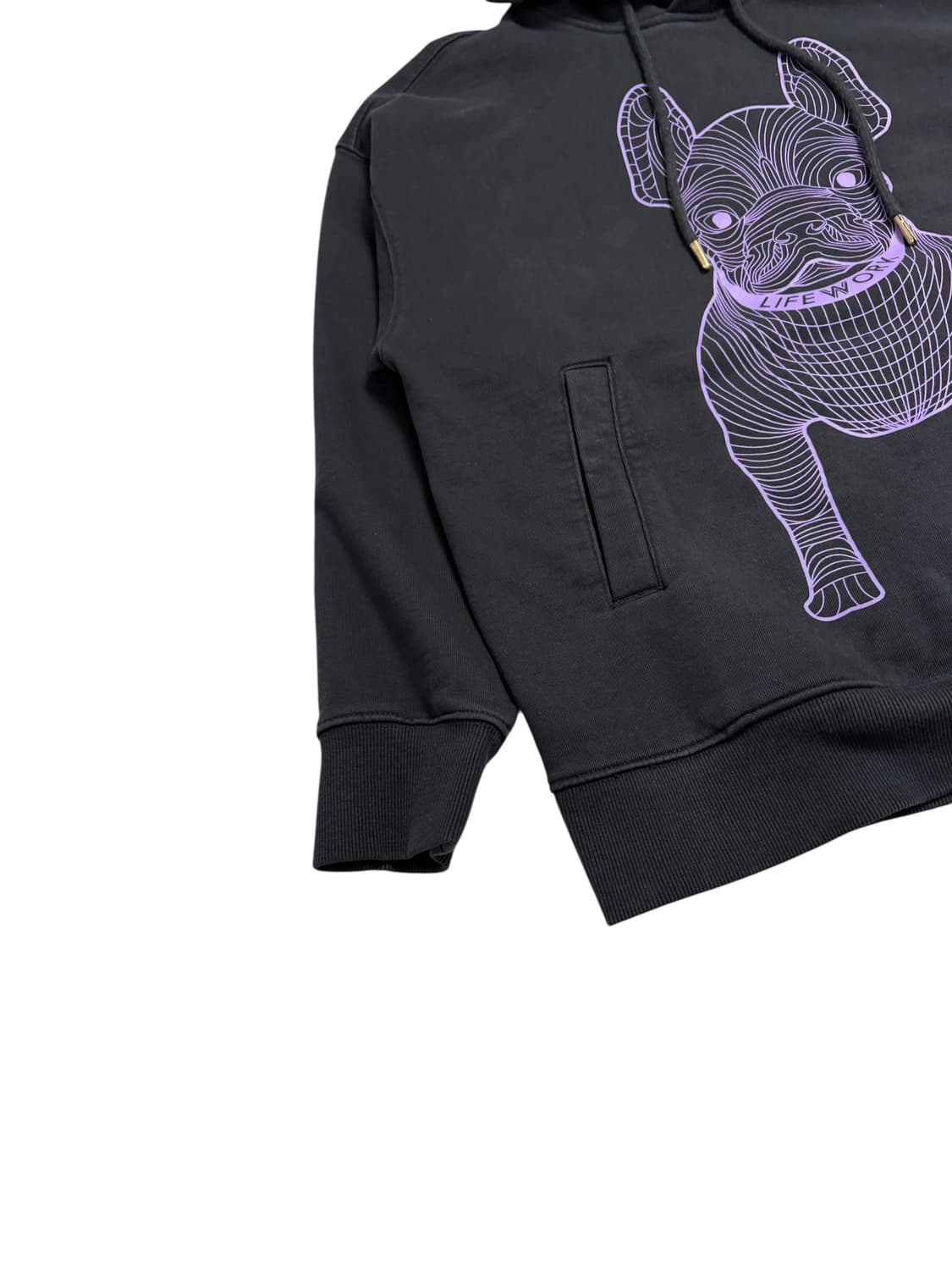 라이프워크 빅라독 퍼플 프린팅 후드티 블랙 상품이미지5
