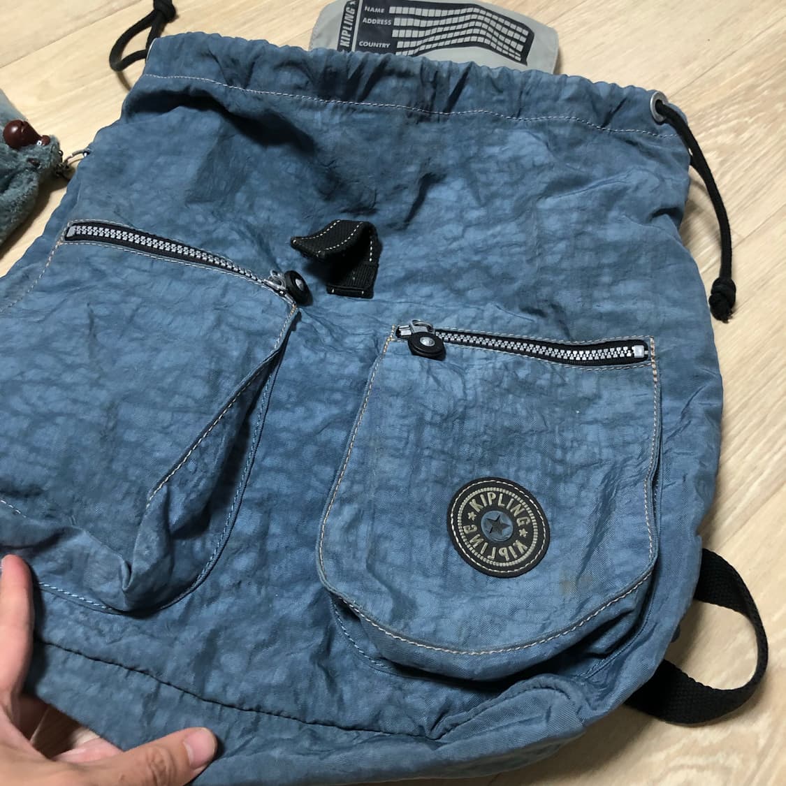 (ONE SIZE) 키플링 Y2K 허니비 복조리 백팩 파스텔 블루 키플링 상품이미지6