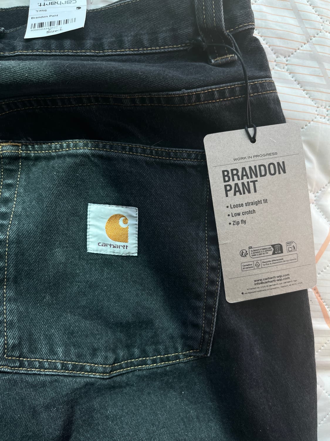 칼하트 브랜든 블랙 스톤 워시드 L 상품이미지3