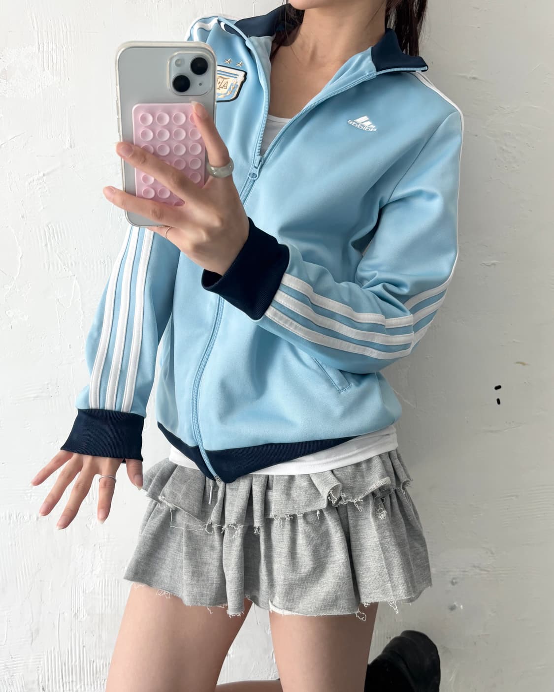 Adidas 아디다스 스카이블루 컬러 아르헨티나 메시 트랙탑 상품이미지3