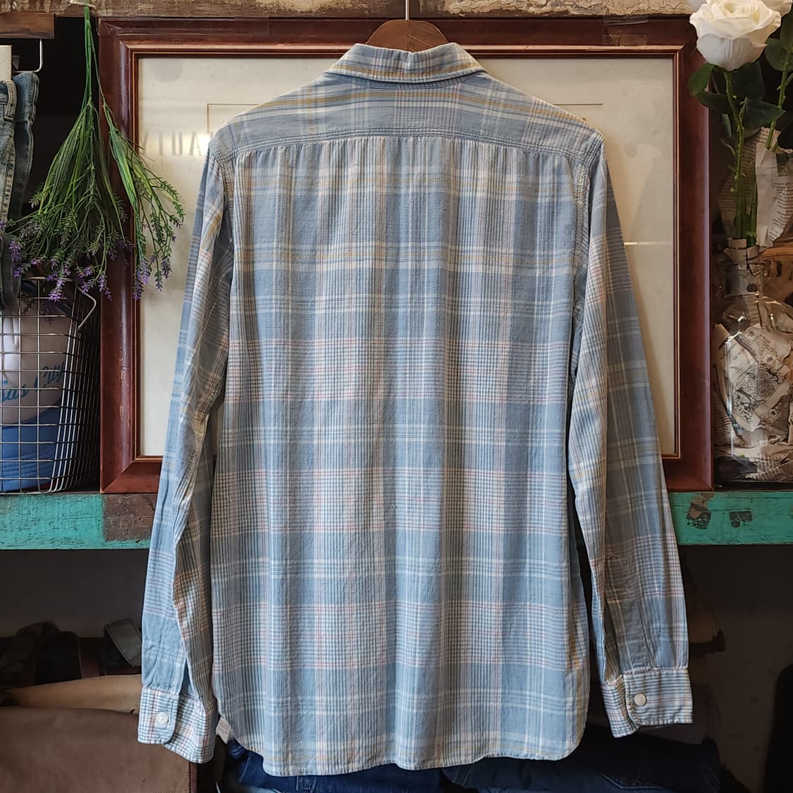 폴로 랄프로렌 체크셔츠 투포켓 워크셔츠 썸머 코튼 스카이블루 s 상품이미지2