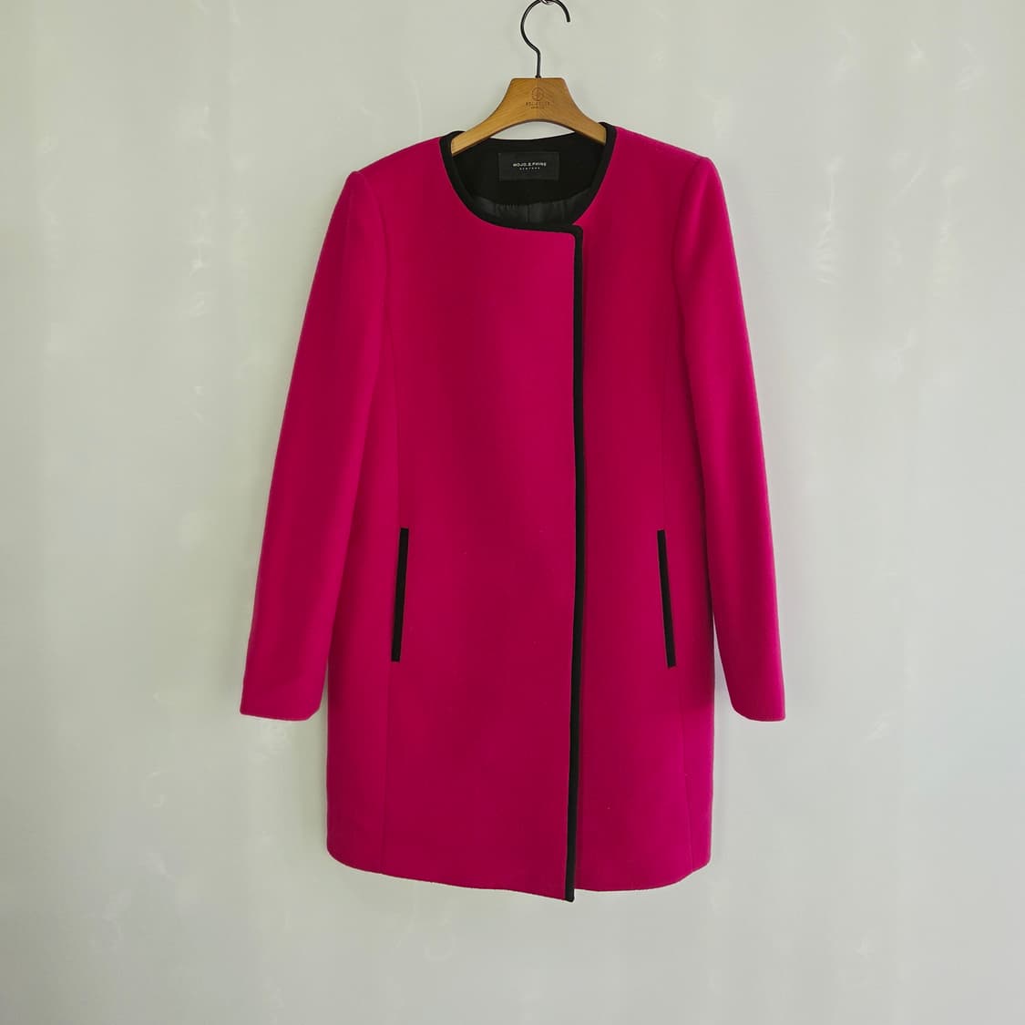[MOJO.S.PHINE] 모조에스핀 핑크 배색 노카라 코트 자켓 상품이미지1