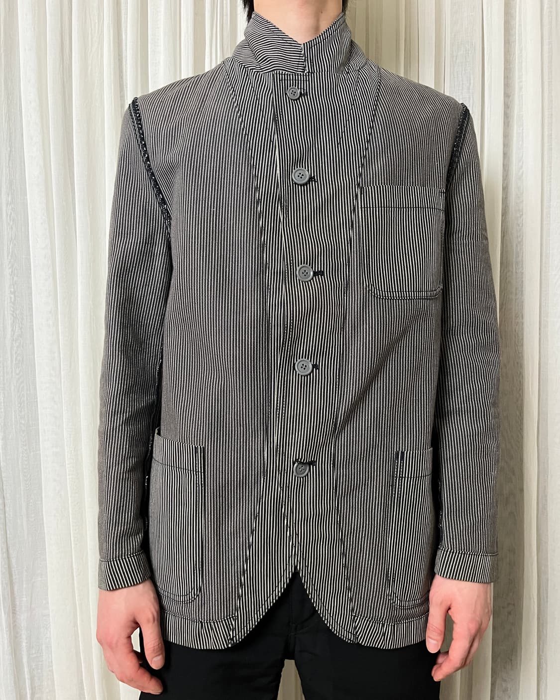 꼼데가르송 옴므플러스 02ss 스트라이프 테일러드 자켓 상품이미지8