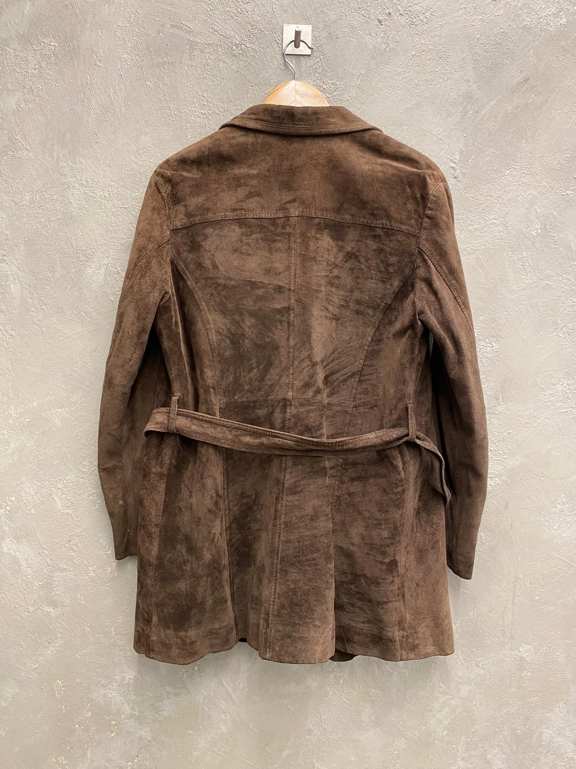 [M] Tomboy 톰보이 브라운 스웨이드 더블 브레스티드 코트 상품이미지6