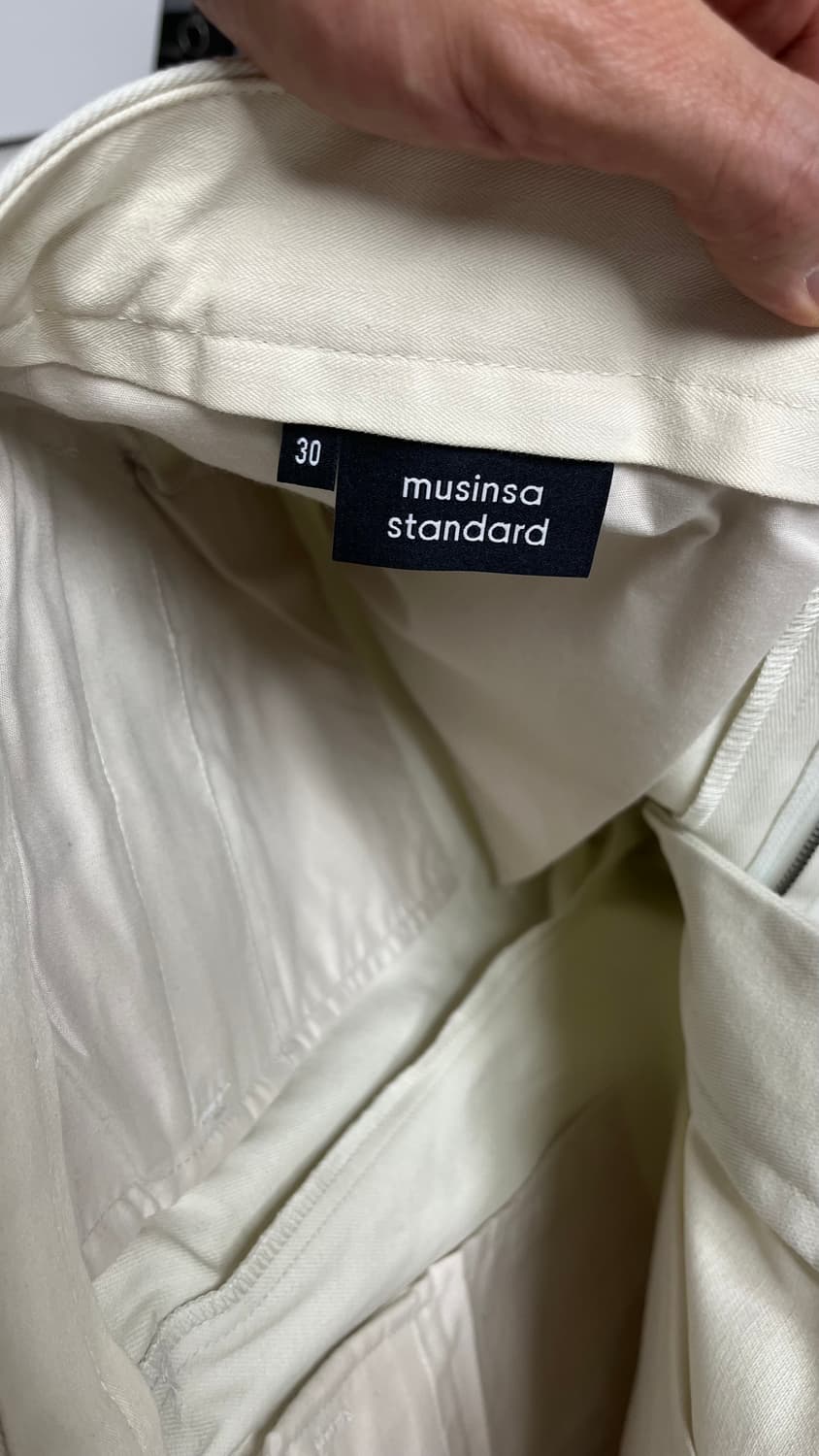 [미사용]무탠다드 헤비웨이트 cp와이드 치노팬츠30  더스티 크림 상품이미지6