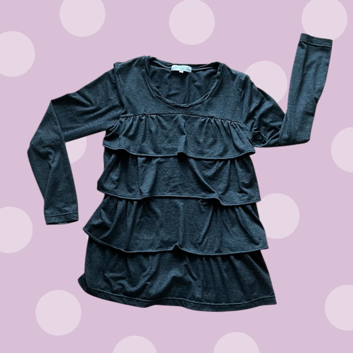 빈티지 차콜그레이 러플 캉캉 롱슬리브 상품이미지5