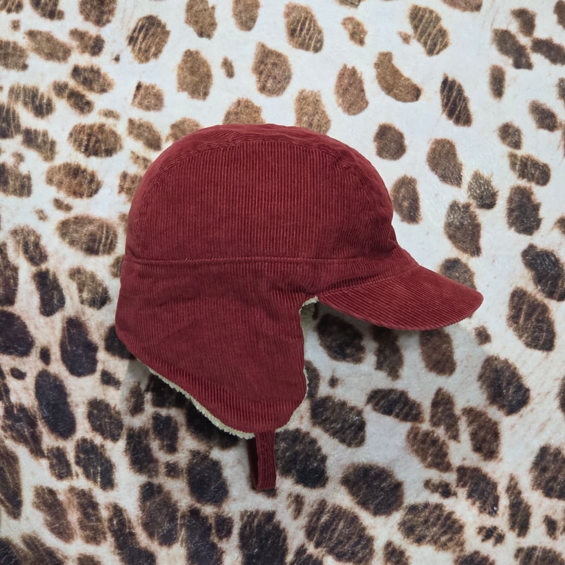 빈티지 레드 코듀로이 군밤 모자 트루퍼햇 상품이미지2