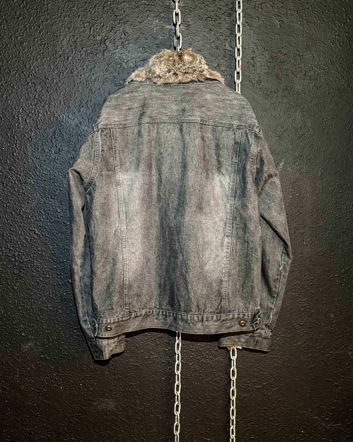 growth – Rabbit Fur Collar Denim Jacket  상품이미지6
