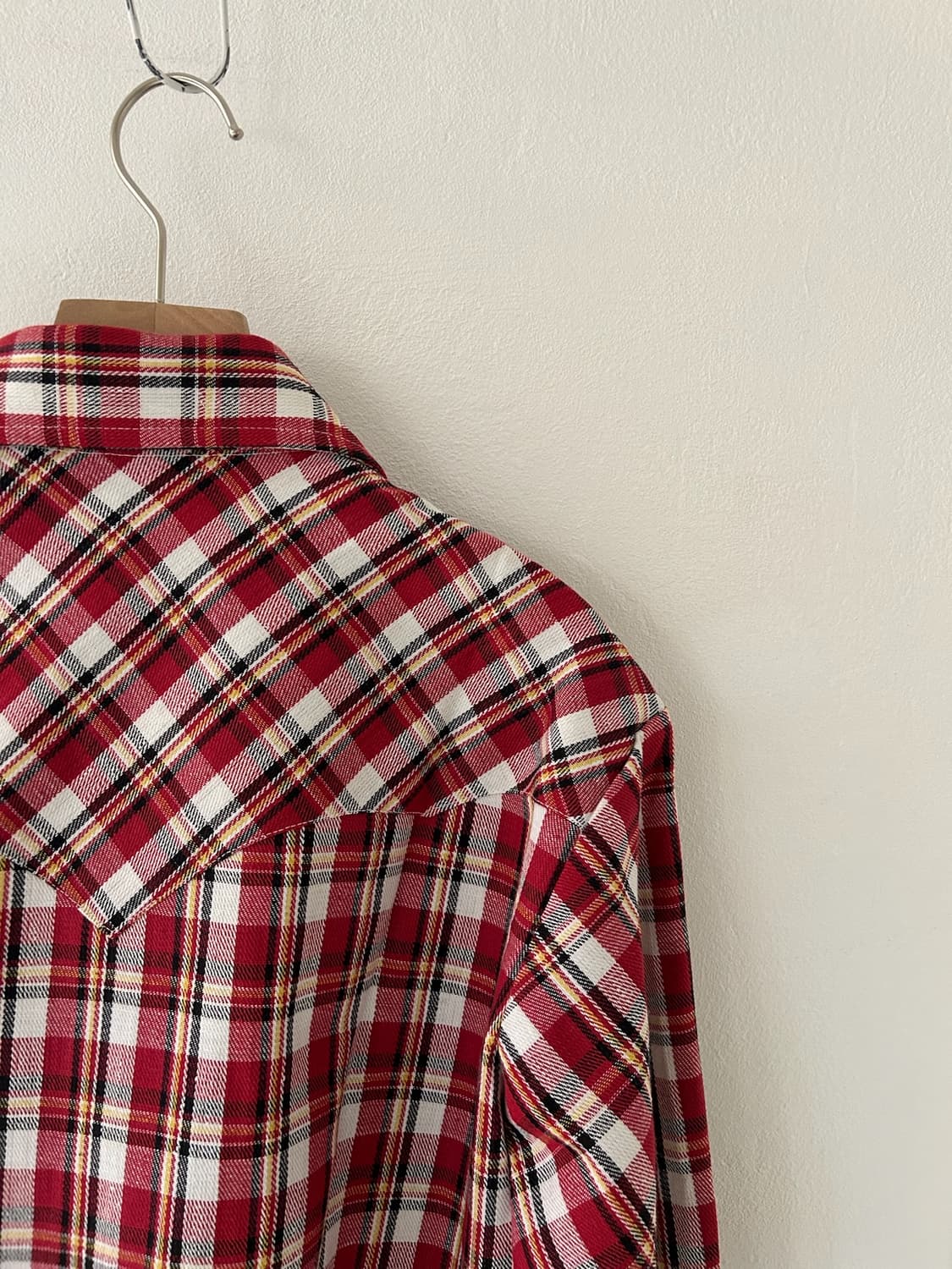 90's red check Western Shirt. 상품이미지9