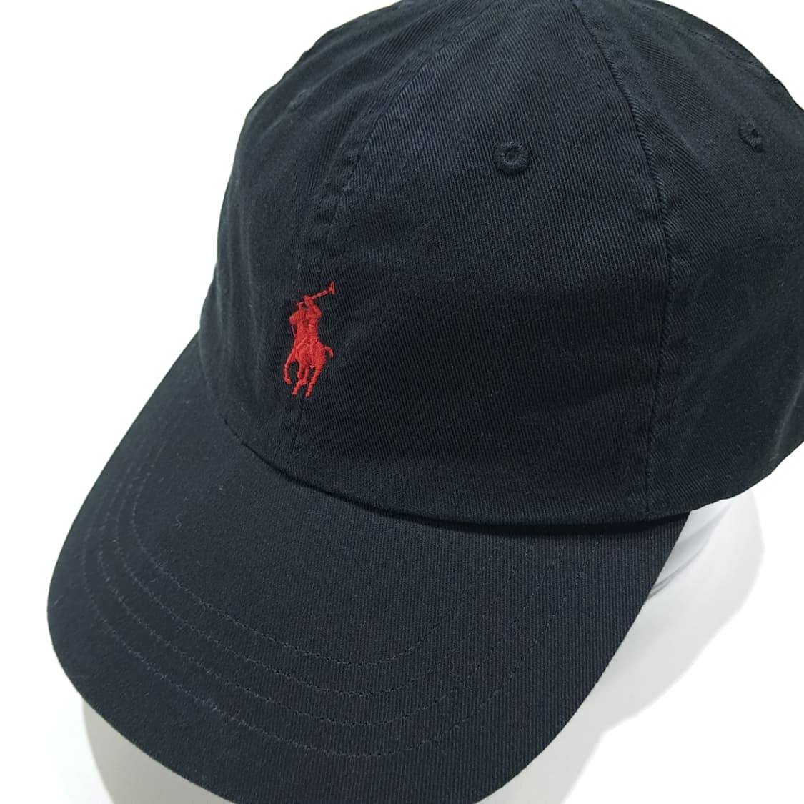 CL819 폴로 코튼 레드포니 블랙 볼캡 모자 상품이미지1
