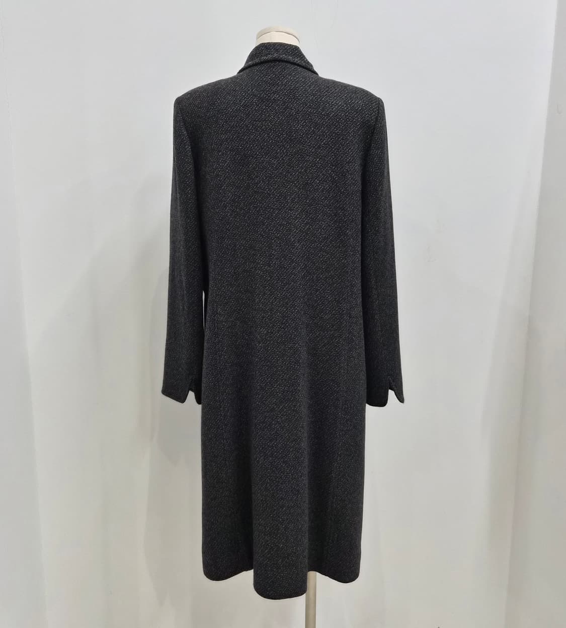 캐시미어 100% 헤링본 그레이 여성 롱코트 상품이미지3