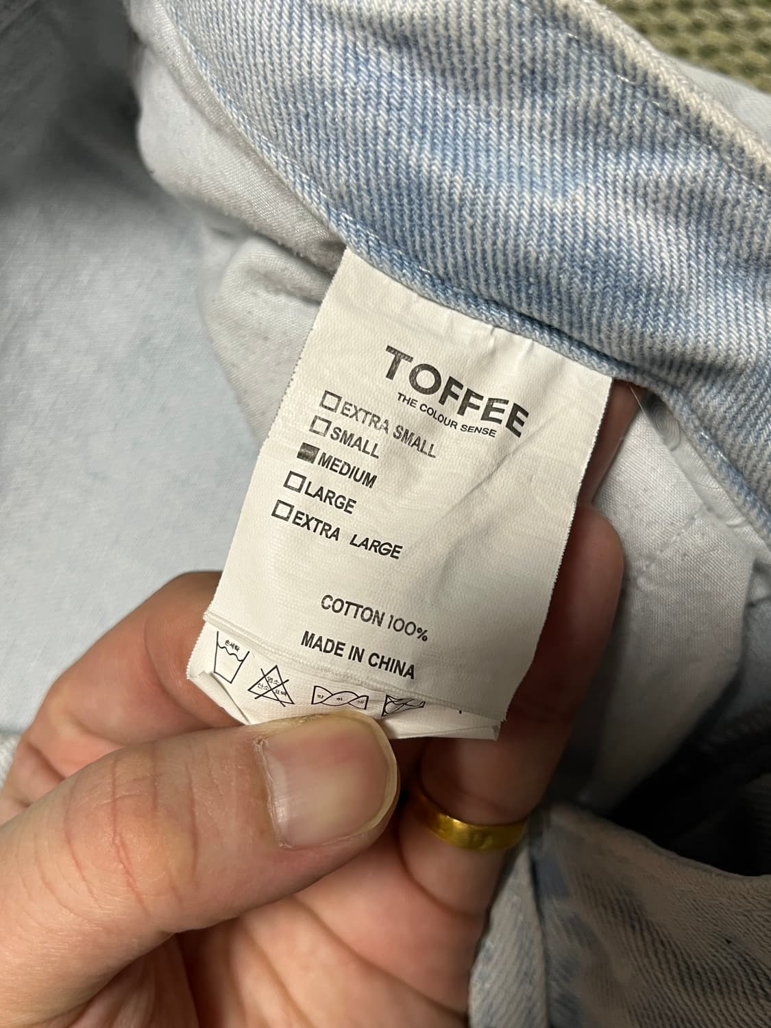 토피 와이드 연청 데님팬츠 M 상품이미지7