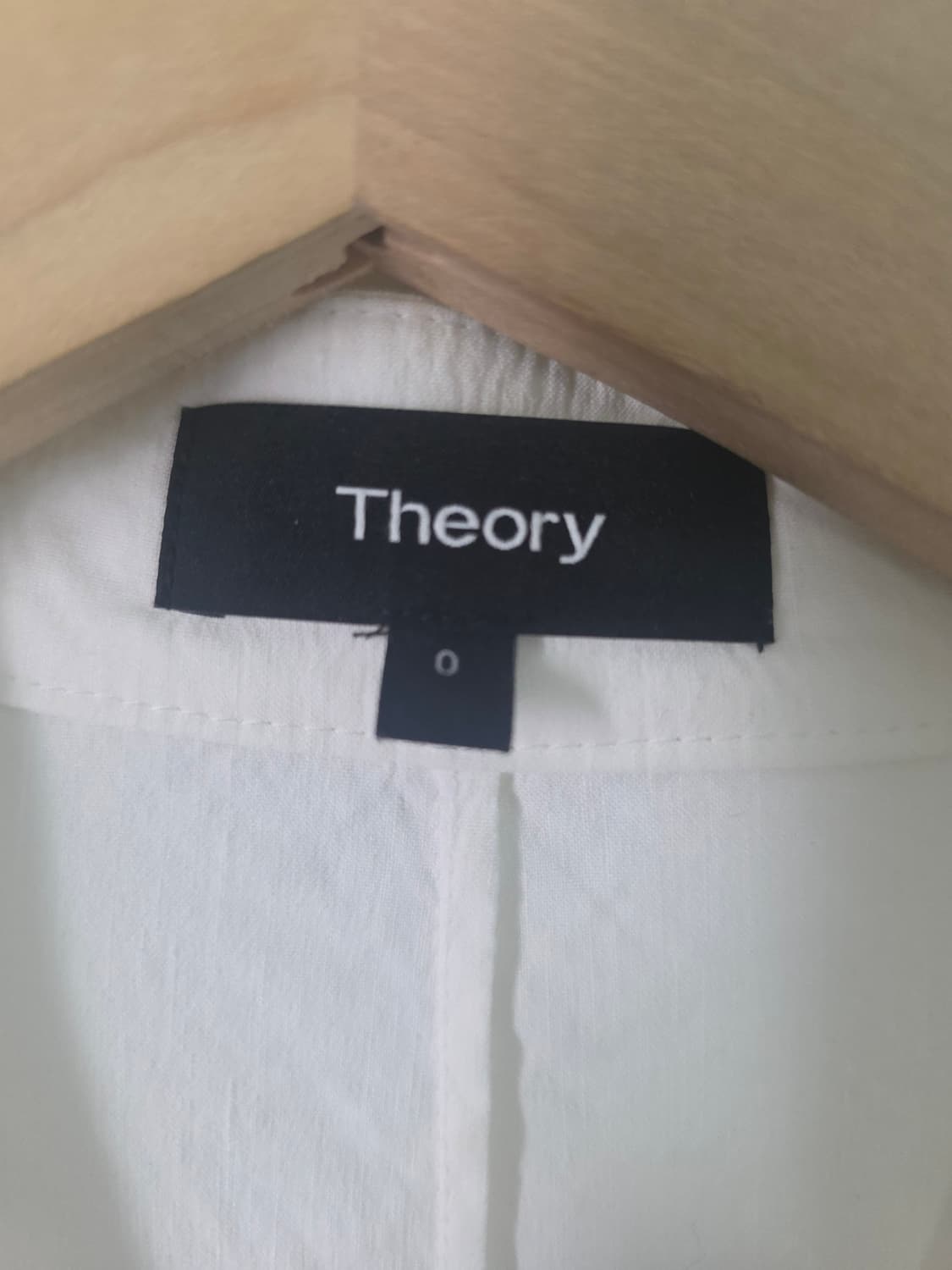 띠어리 Theory 화이트 린넨 혼방 노카라 자켓 0사이즈 상품이미지3