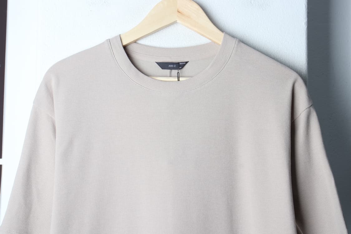 (L-XL) 앤드지 반팔 티셔츠 새상품 와플 베이지 무지-H32801 상품이미지3