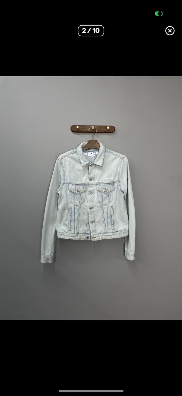 오프화이트 백 디아그 프린팅 데님자켓 A2865 상품이미지2