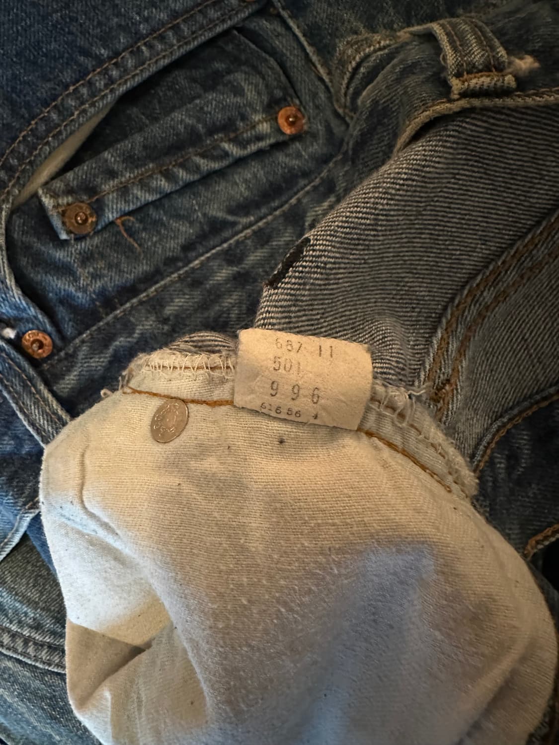 70s USA 빈티지 리바이스 501 66후기 셀비지 데님 팬츠 상품이미지10