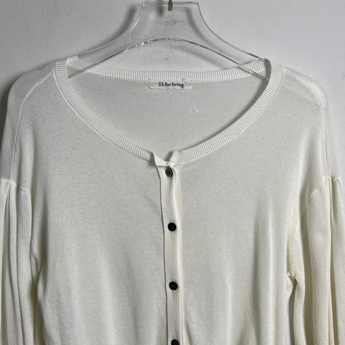 요지야마모토 Y's for living 화이트 코튼 가디건  상품이미지4