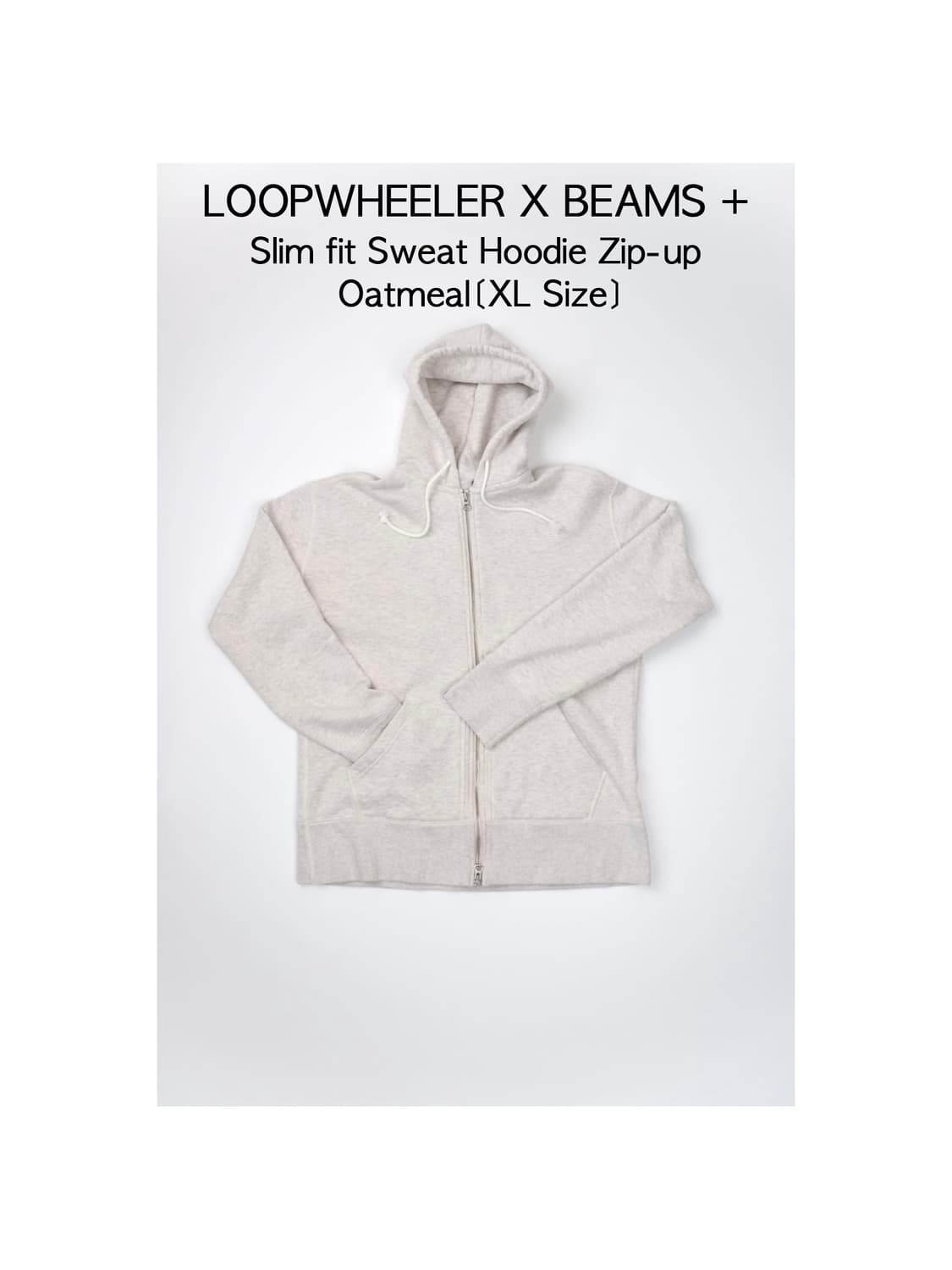 LoopwheelerxBeams+ 슬림핏 스웻 후디집업 오트밀 상품이미지1