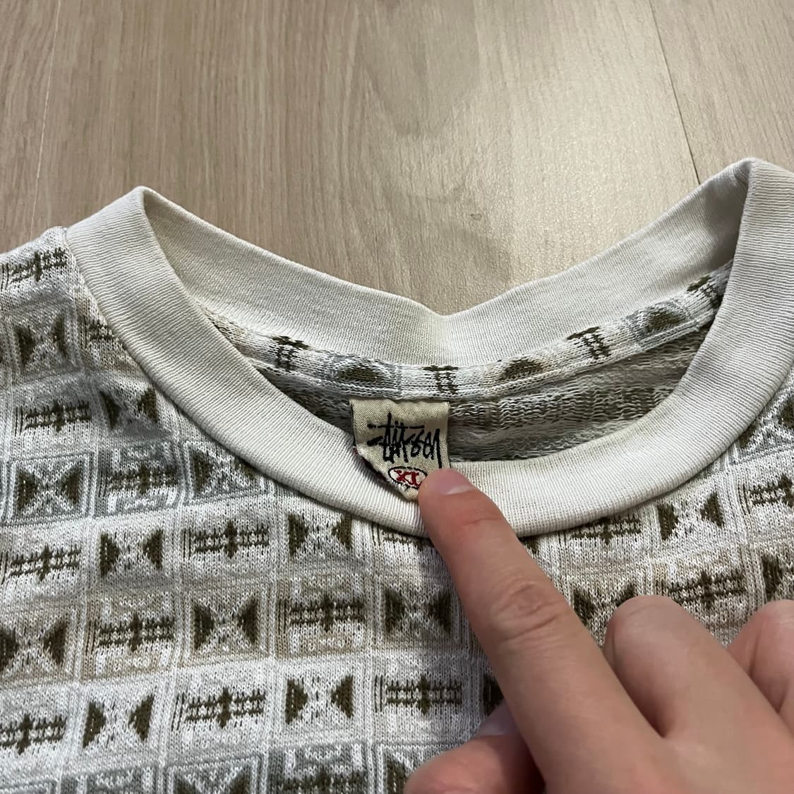 [XL] 90s 빈티지 올드 스투시 니트 반팔 티셔츠 상품이미지2
