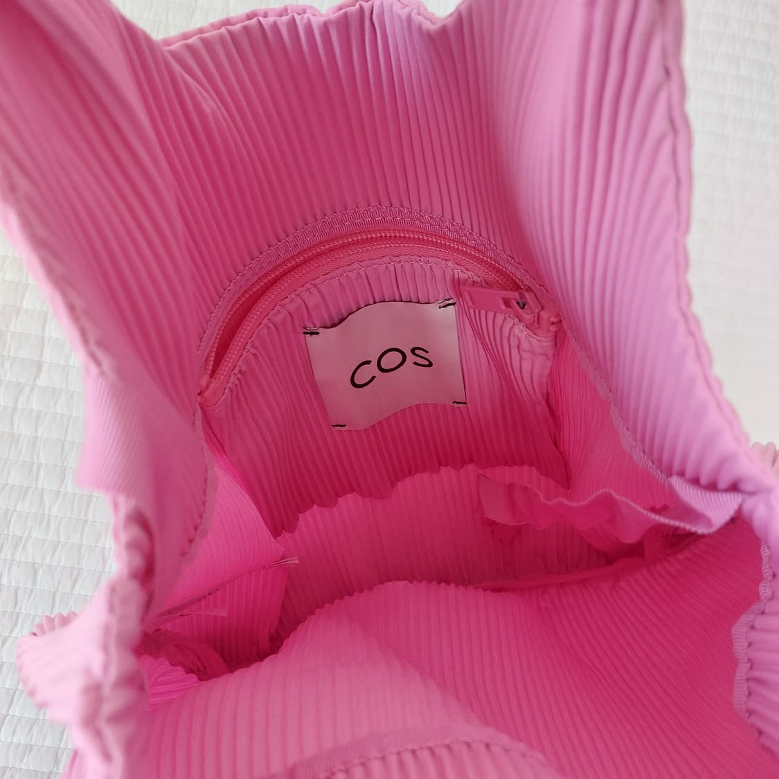 코스 플리츠 토트백 핑크 발레코어 상품이미지3