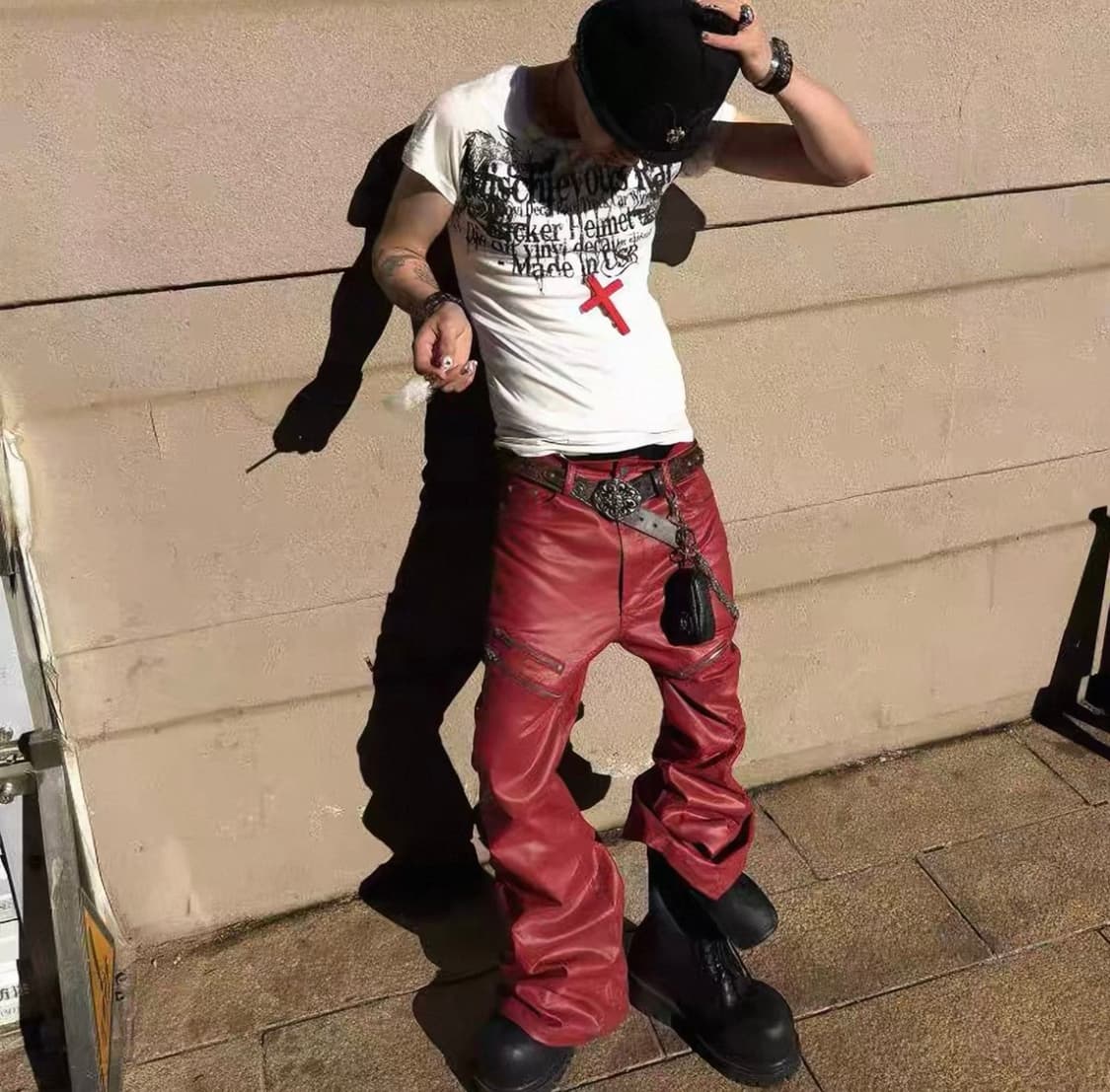 Slim Flare Wax Pants 상품이미지3