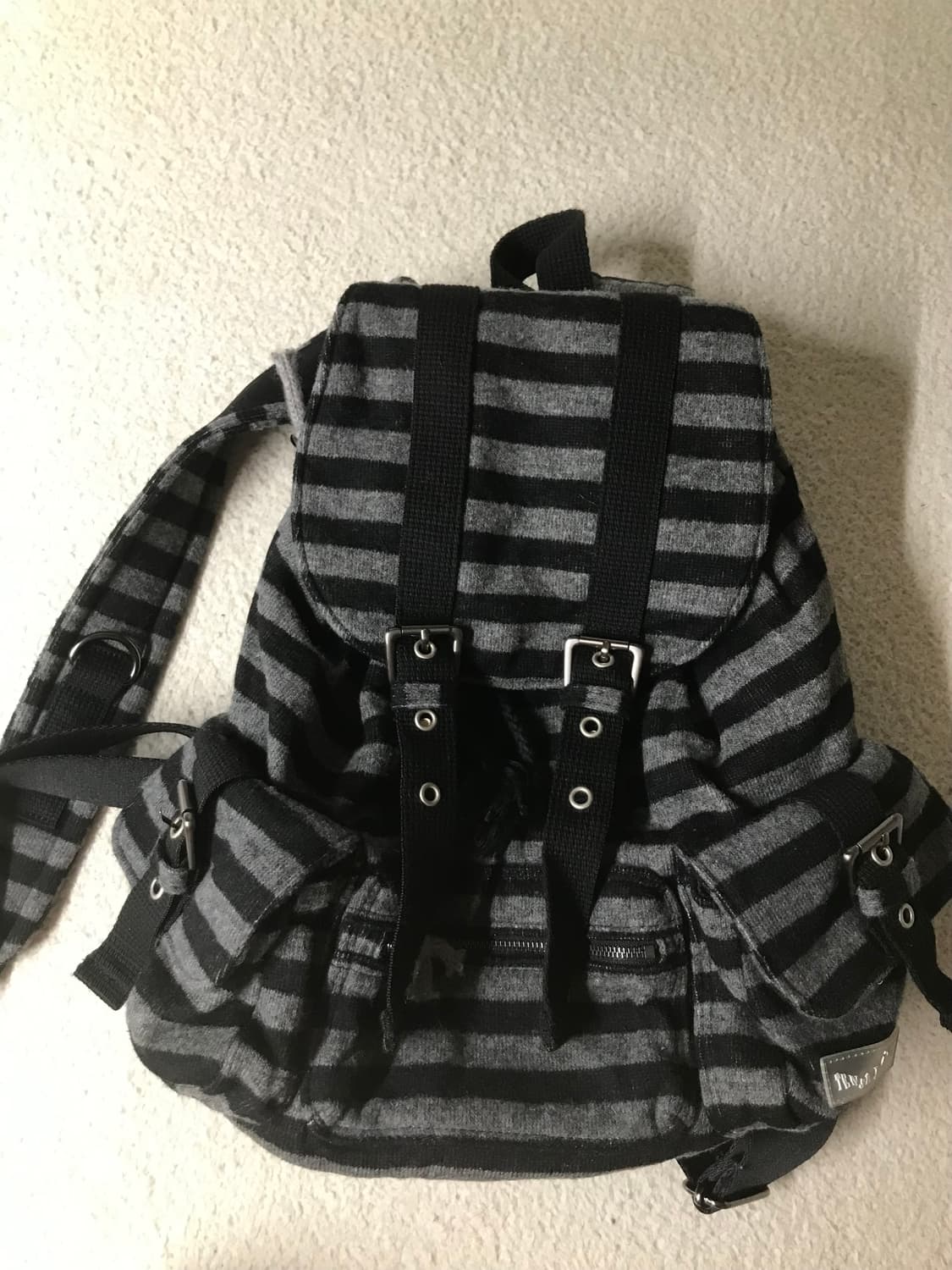 텐스댄스 파히섬 울 스트라이프 백팩 블랙 상품이미지2