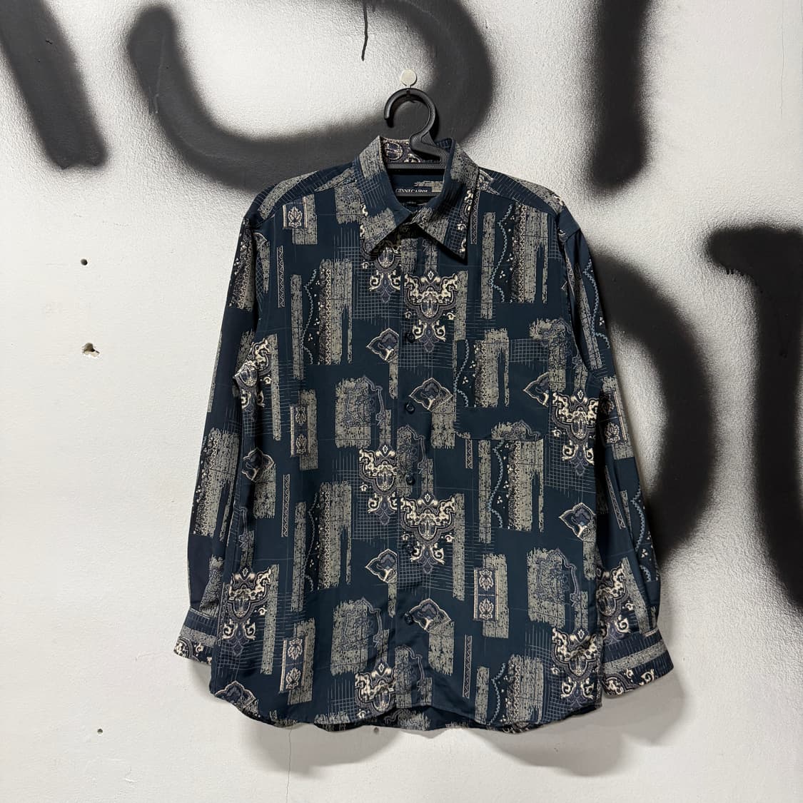 VTG 빈티지 에스닉 바로크 풀 패턴 원포켓 긴팔 셔츠 상품이미지1
