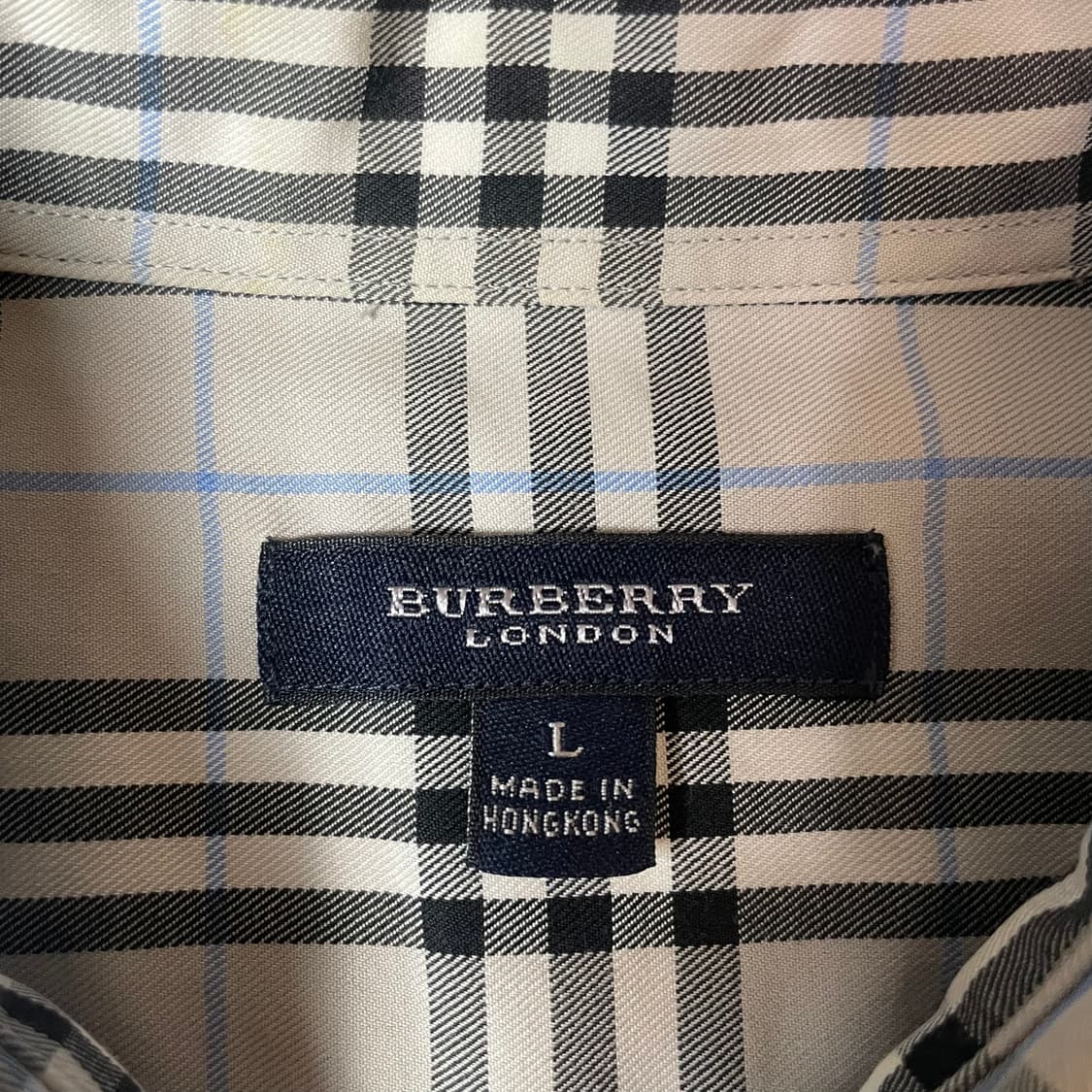 버버리 런던 미니로고 그레이 노바 체크 셔츠 L 상품이미지4