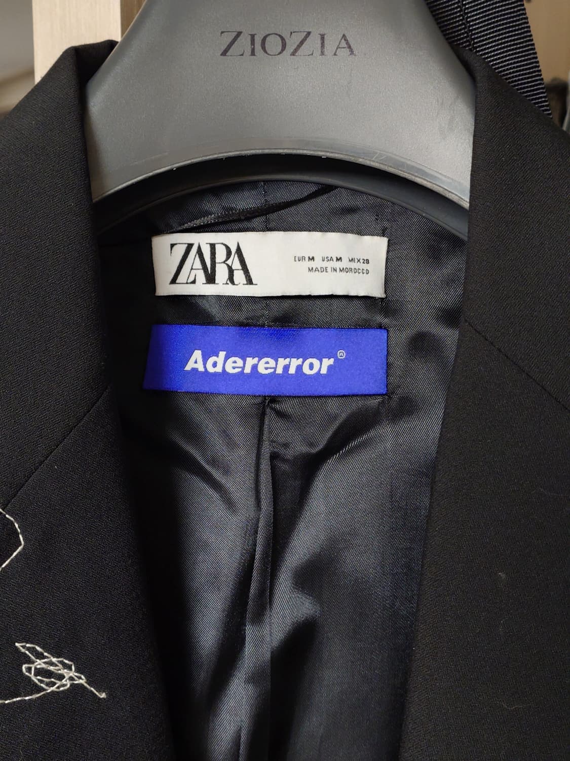 [M, 미품] 자라 x 아더에러 오버사이즈 스티치 블레이저 자켓 블랙 상품이미지3