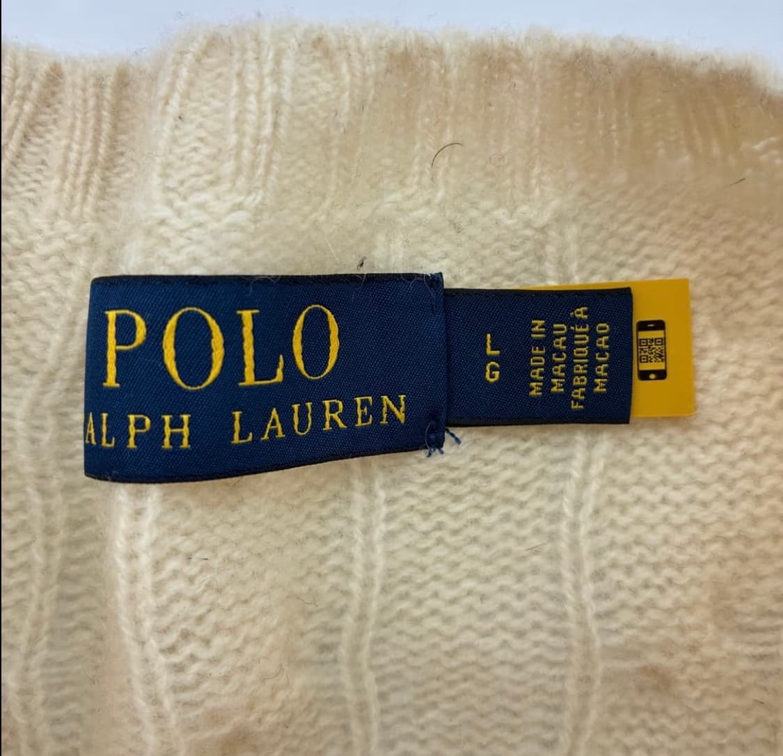 폴로 랄프로렌 울캐시 케이블 니트 아이보리 XL 상품이미지5