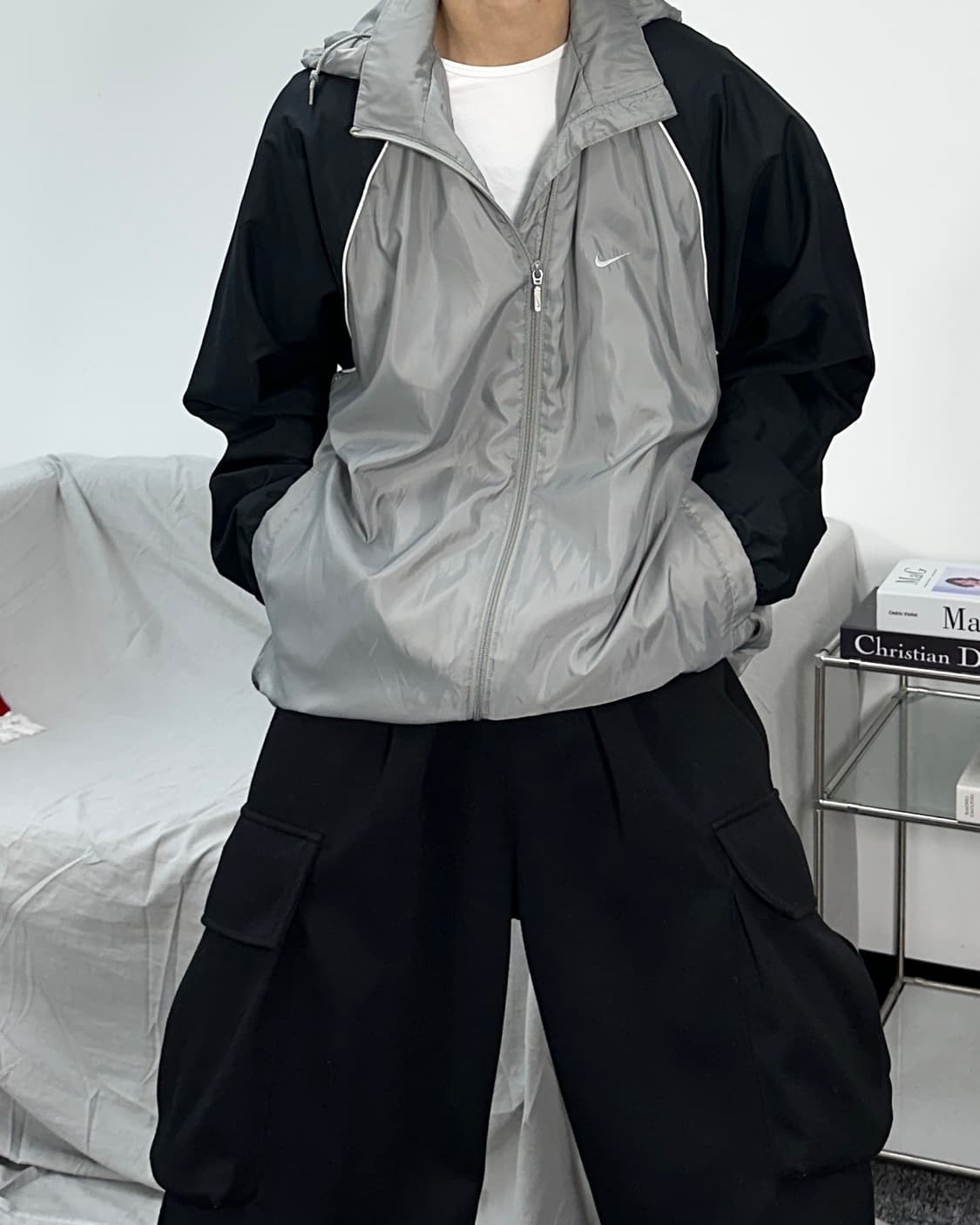 나이키 00s 그레이 배색 바람막이 XXL 상품이미지2