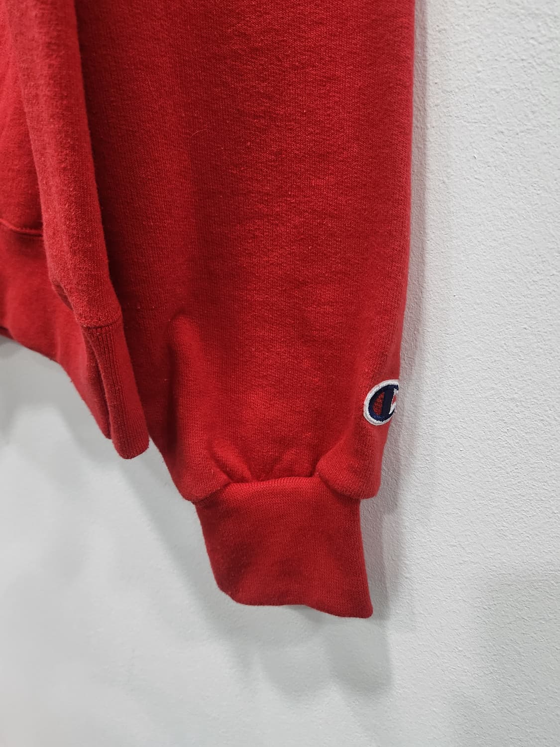 챔피온 에코 어센틱 레드 맨투맨 남성 100사이즈 오버핏 상품이미지3