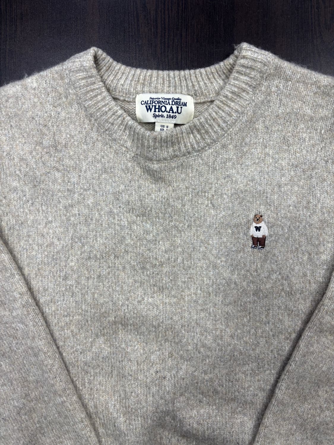 WHO.A.U 곰돌이 니트 스웨터 상품이미지4