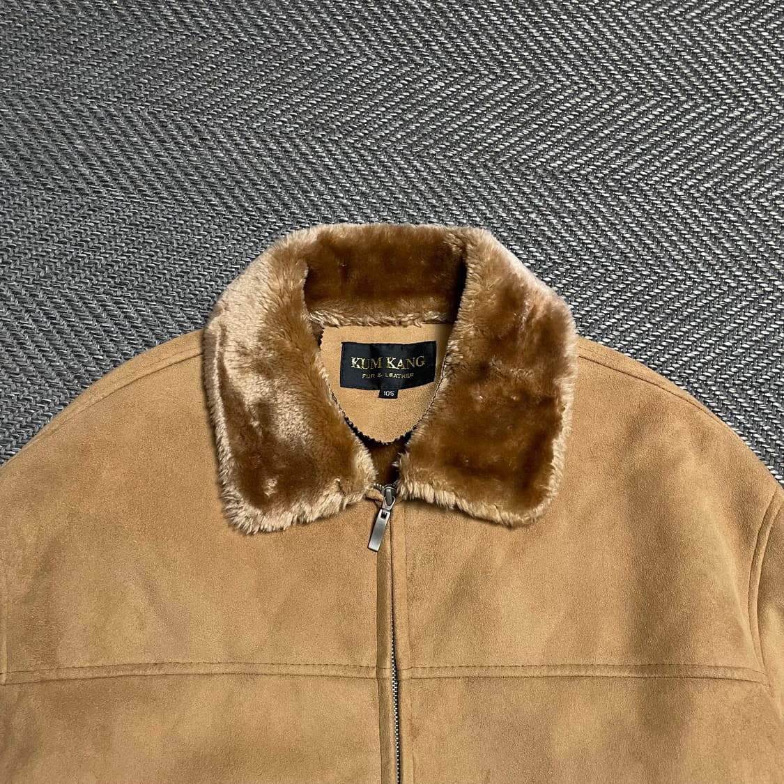 90s KUM KANG 스웨이드 무스탕 퍼 자켓y 5300 상품이미지5