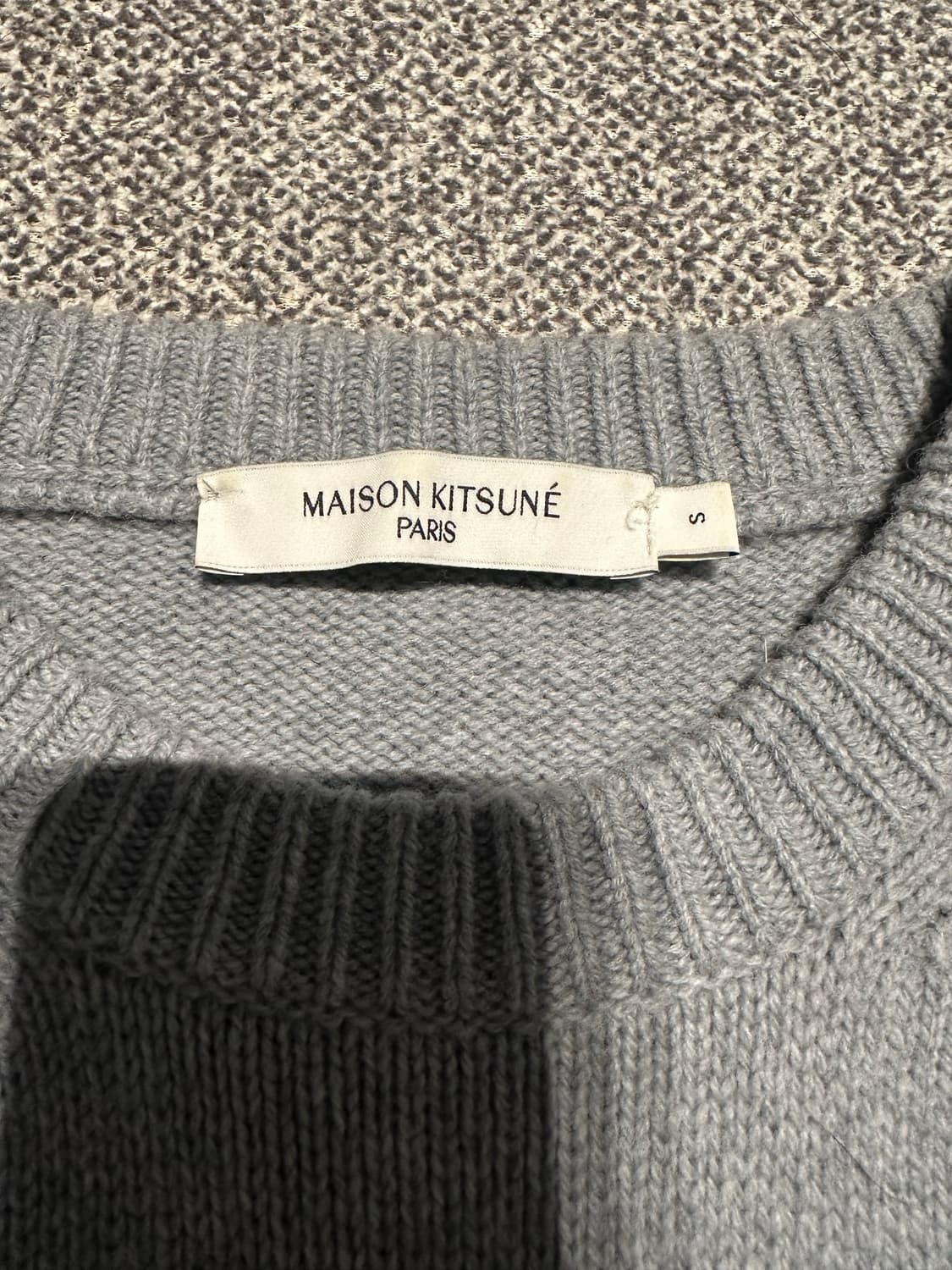 메종 키츠네 빅 폭스 헤드 풀오버 니트 그레이 s 상품이미지3