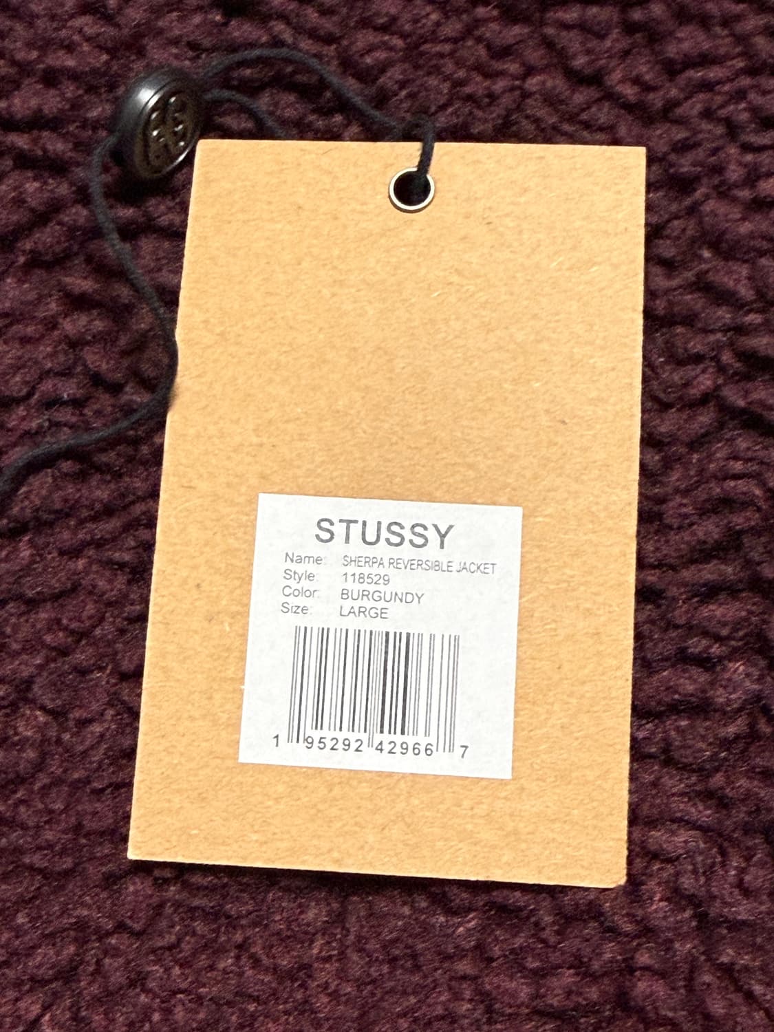 스투시 쉐르파 리버시블 자켓 버건디 상품이미지6