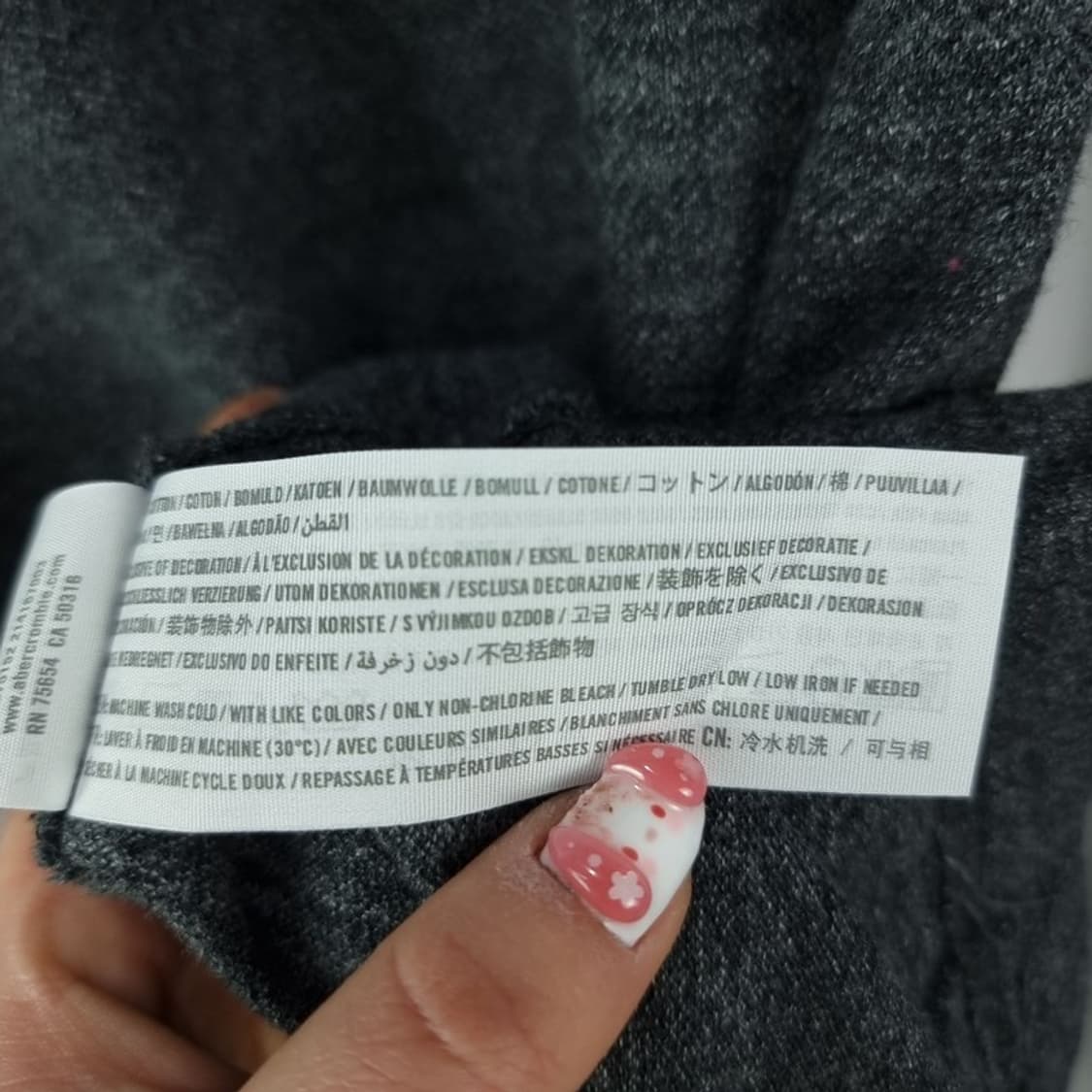 [아베크롬비 ]로고 자수 긴팔 카라티 챠콜 M19822 상품이미지9