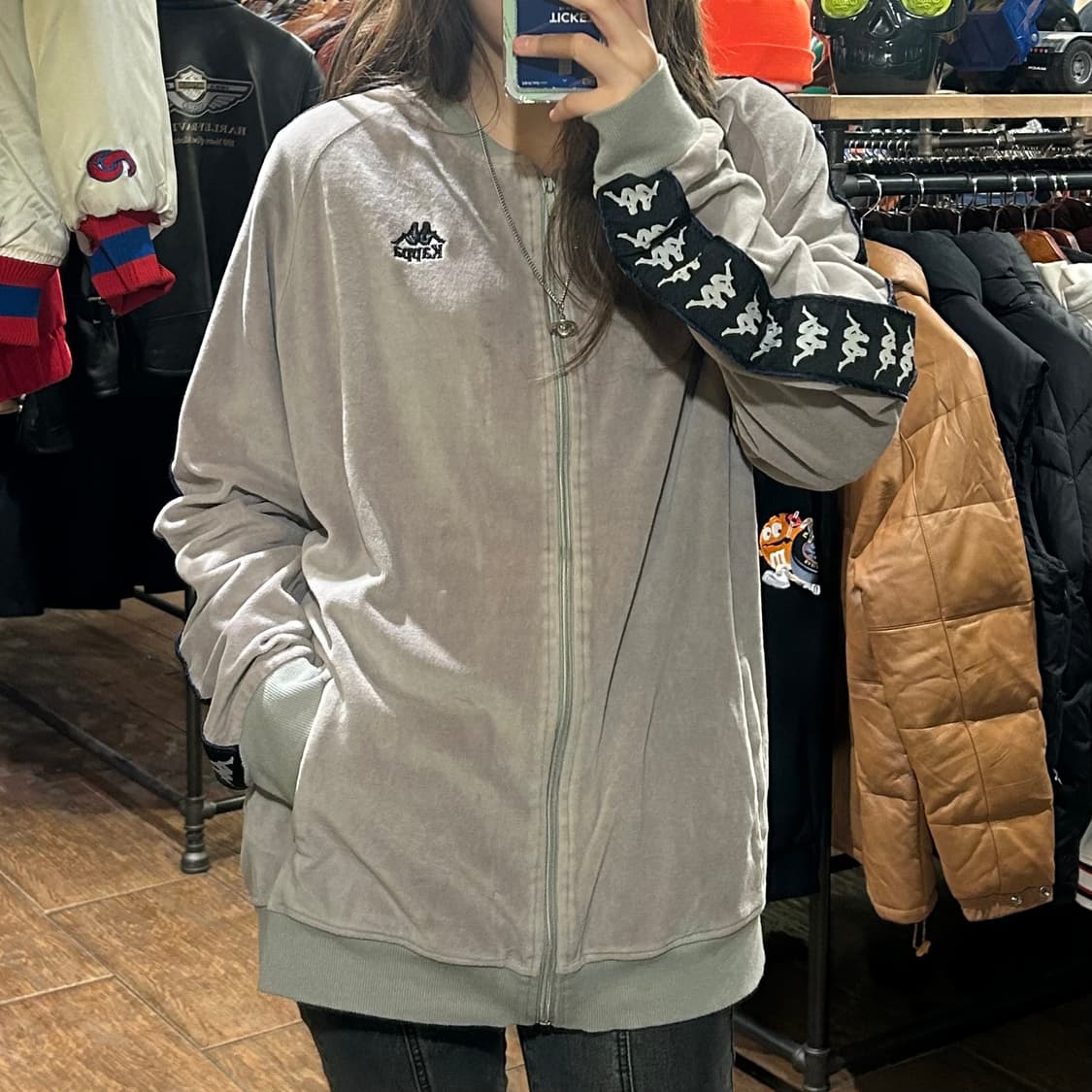 [HI] KAPPA 카파 벨벳져지 그레이 상품이미지2