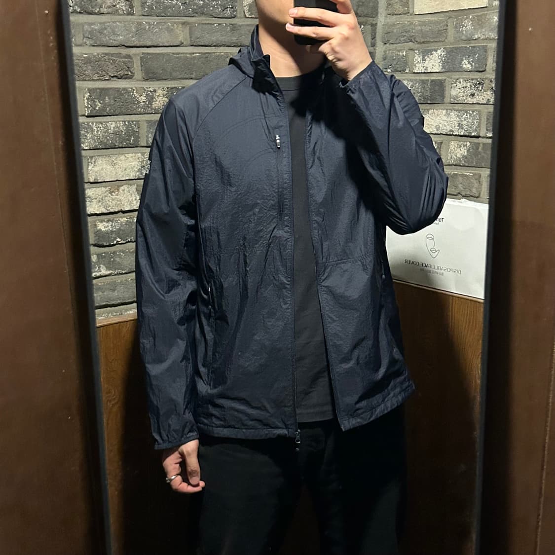 XL) 노스페이스 후드 얇은 바람막이 네이비 상품이미지9
