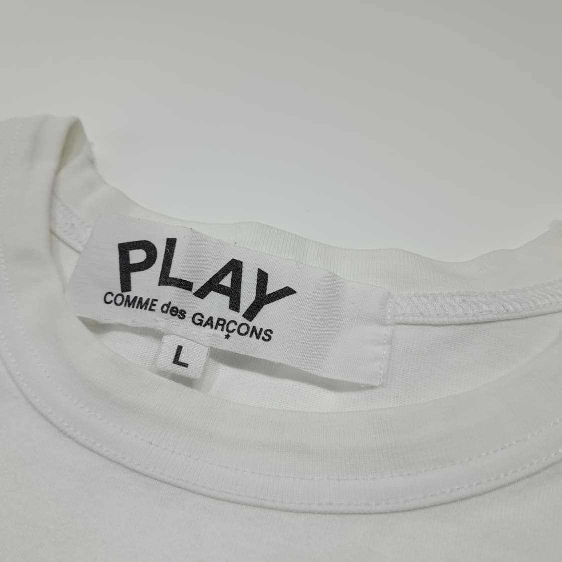 CK115 L 꼼데가르송 일본판 골드하트 화이트 티셔츠 반팔 상품이미지3