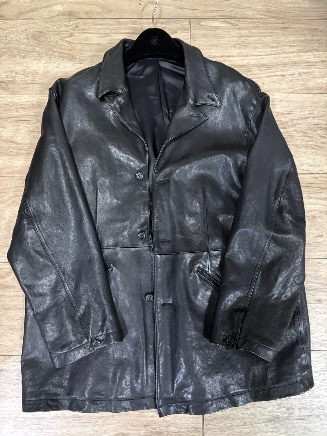 유스 워시드 레더 자켓 상품이미지2