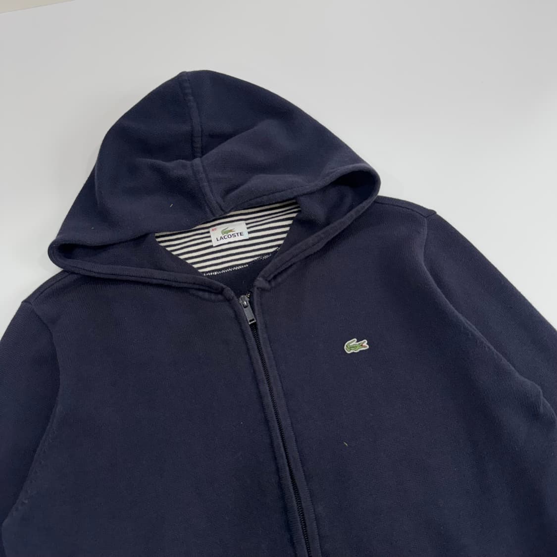Lacoste 라코스테 스몰로고 네이비 와플니트 후드집업 상품이미지4