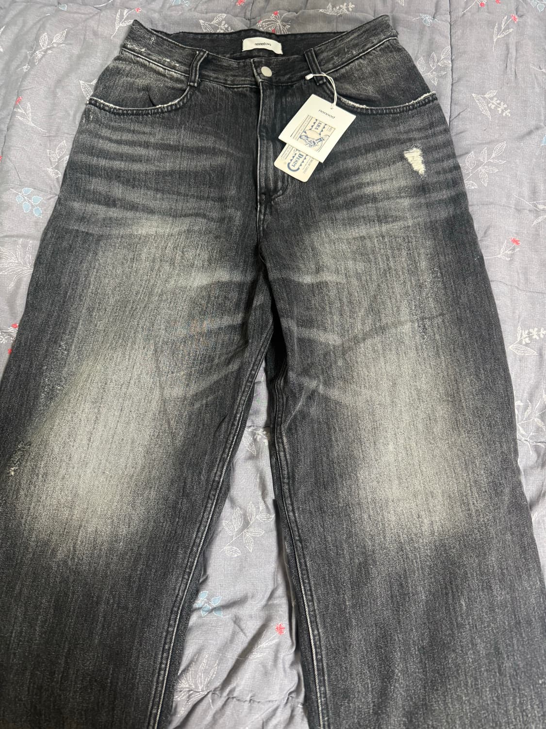 [1] 논노드 더블 포켓 재패니스 데님 워시드 블랙 상품이미지2